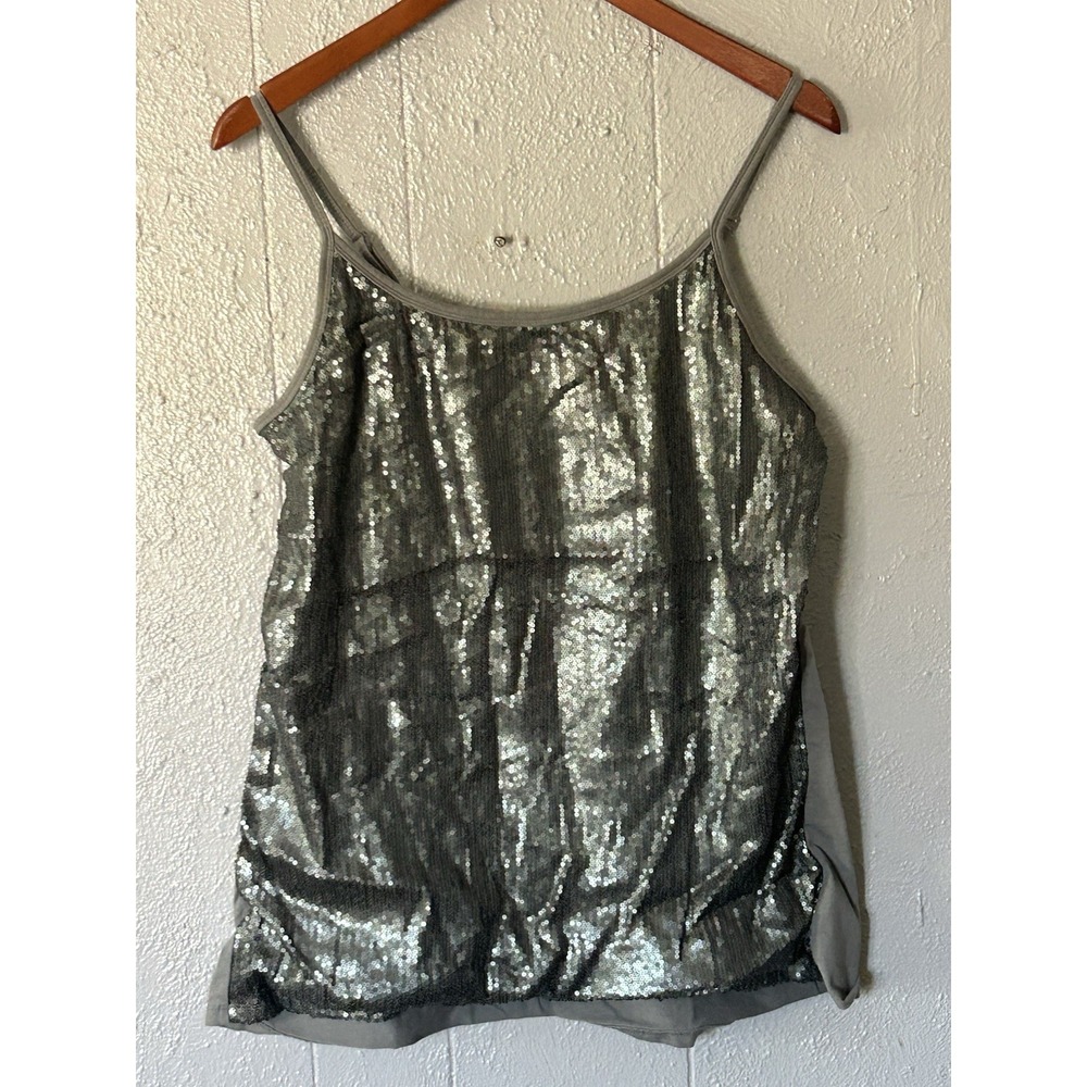 Torrid Crew Neck Adjustable Straps Sequin Foxy Cami Gray 2X Shiny Party Elegant